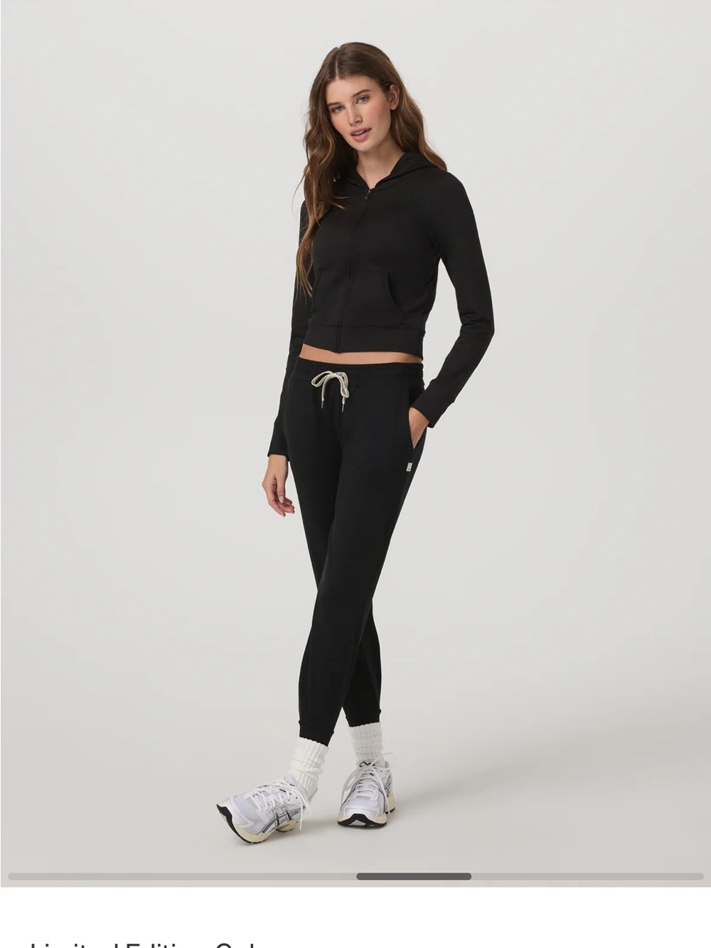 Vuori Black Lounge Pants with Gray Drawstring